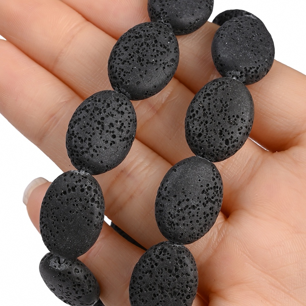 Natural Stone Beads Ellipse Loose Spacer Beads